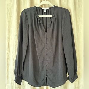 Nine West Black Button-Down Blouse